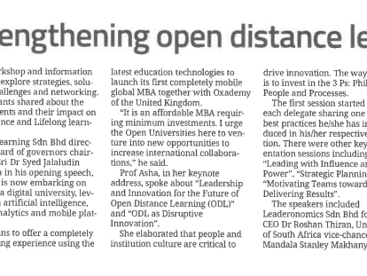 AEU Strengthening Open Distance Learning