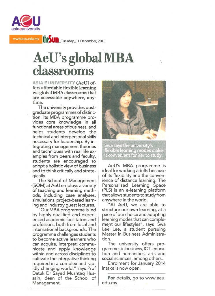 AeU’s global MBA classrooms